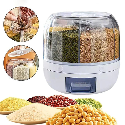 Dispensador de Alimentos Giratorio de Seis Compartimentos