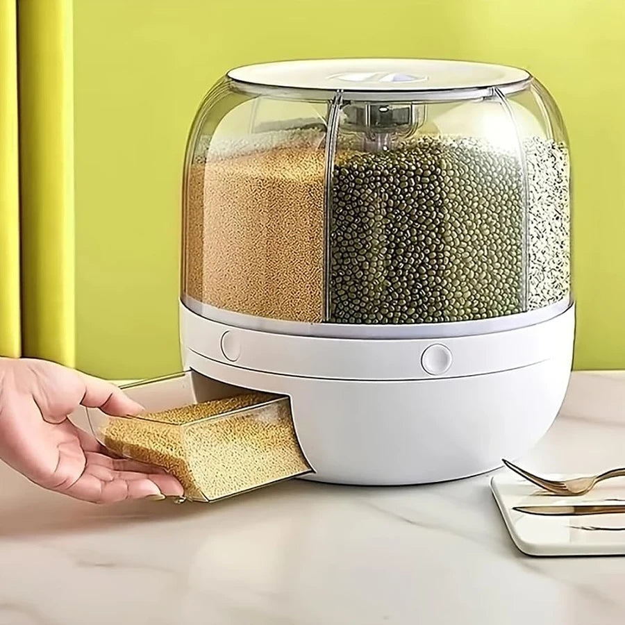 Dispensador de Alimentos Giratorio de Seis Compartimentos
