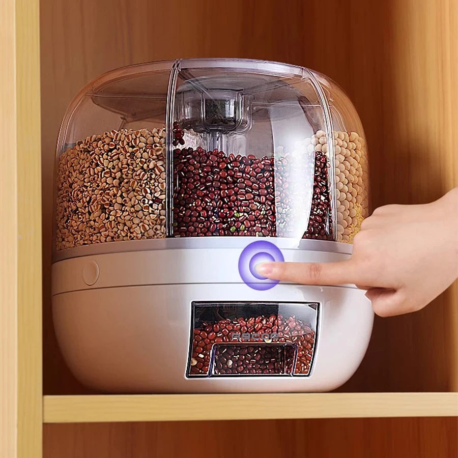 Dispensador de Alimentos Giratorio de Seis Compartimentos